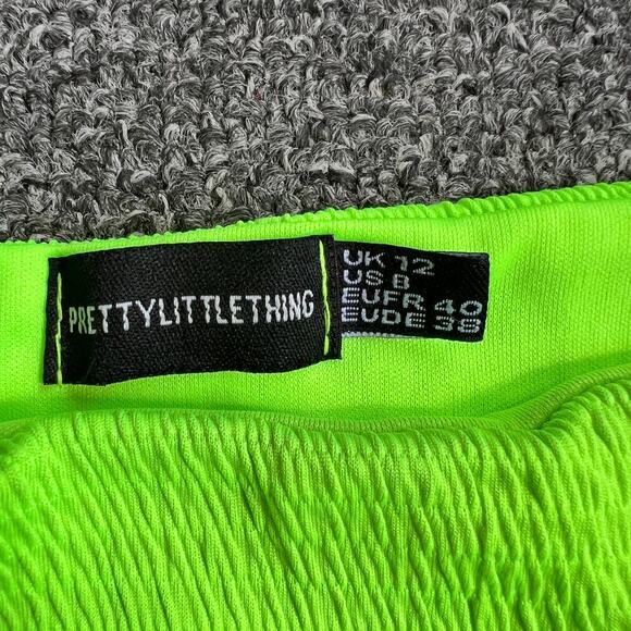 PRETTYLITTLETHING neon green 2 piece bikini set US Size 8 - Picture 2 of 6